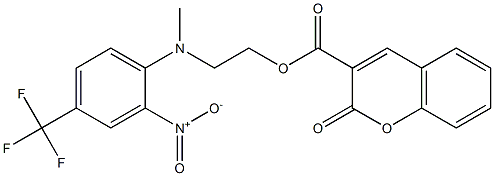 2-[methyl-2-nitro-4-(trifluoromethyl)anilino]ethyl 2-oxo-2H-chromene-3-carboxylate Struktur