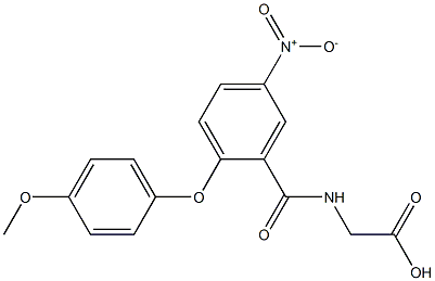 2-{[2-(4-methoxyphenoxy)-5-nitrobenzoyl]amino}acetic acid Struktur