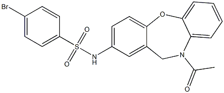 N-(10-acetyl-10,11-dihydrodibenzo[b,f][1,4]oxazepin-2-yl)-4-bromobenzenesulfonamide Struktur