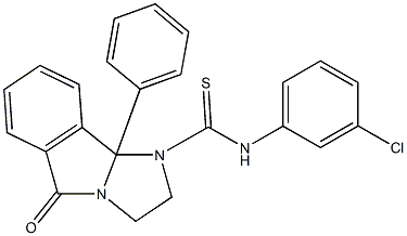 N1-(3-chlorophenyl)-5-oxo-9b-phenyl-2,3,5,9b-tetrahydro-1H-imidazo[2,1-a]isoindole-1-carbothioamide Struktur