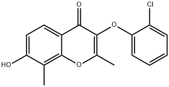 3-(2-chlorophenoxy)-7-hydroxy-2,8-dimethyl-4H-chromen-4-one Struktur