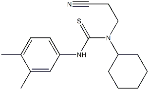 N-(2-cyanoethyl)-N-cyclohexyl-N'-(3,4-dimethylphenyl)thiourea Struktur