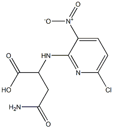 4-amino-2-[(6-chloro-3-nitro-2-pyridinyl)amino]-4-oxobutanoic acid Struktur