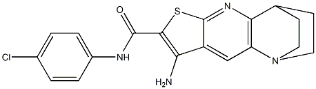 5-amino-N-(4-chlorophenyl)-7-thia-1,9-diazatetracyclo[9.2.2.0~2,10~.0~4,8~]pentadeca-2(10),3,5,8-tetraene-6-carboxamide Struktur