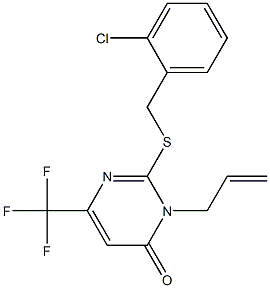 3-allyl-2-[(2-chlorobenzyl)sulfanyl]-6-(trifluoromethyl)-4(3H)-pyrimidinone Struktur