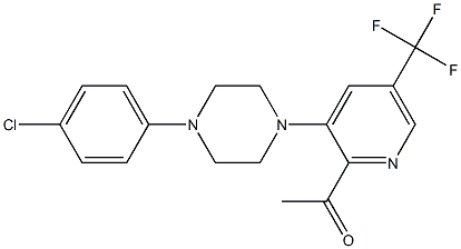 1-[3-[4-(4-chlorophenyl)piperazino]-5-(trifluoromethyl)-2-pyridinyl]-1-ethanone Struktur