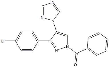 [3-(4-chlorophenyl)-4-(1H-1,2,4-triazol-1-yl)-1H-pyrazol-1-yl](phenyl)methanone Struktur