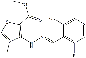 methyl 3-[2-(2-chloro-6-fluorobenzylidene)hydrazino]-4-methylthiophene-2-carboxylate Struktur