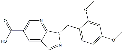 1-(2,4-dimethoxybenzyl)-1H-pyrazolo[3,4-b]pyridine-5-carboxylic acid Struktur