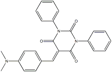 5-[4-(dimethylamino)benzylidene]-1,3-diphenylhexahydropyrimidine-2,4,6-trione Struktur