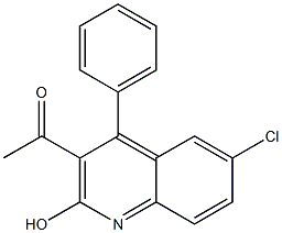 1-(6-chloro-2-hydroxy-4-phenyl-3-quinolyl)ethan-1-one Struktur