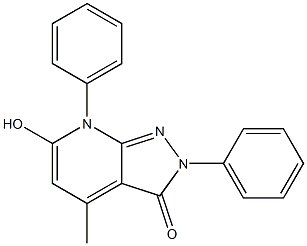 6-hydroxy-4-methyl-2,7-diphenyl-3,7-dihydro-2H-pyrazolo[3,4-b]pyridin-3-one Struktur