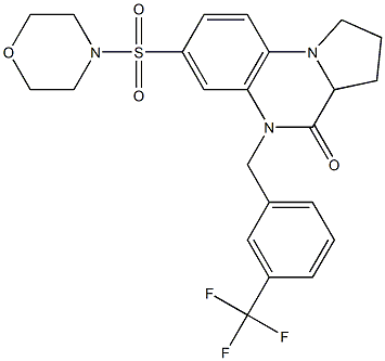 7-(morpholinosulfonyl)-5-[3-(trifluoromethyl)benzyl]-1,2,3,3a-tetrahydropyrrolo[1,2-a]quinoxalin-4(5H)-one Struktur