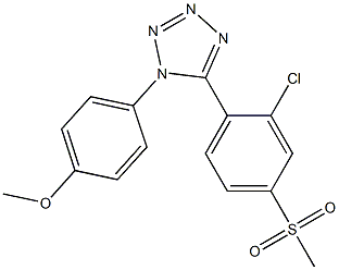 5-[2-chloro-4-(methylsulfonyl)phenyl]-1-(4-methoxyphenyl)-1H-1,2,3,4-tetraazole Struktur