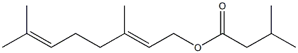 3,7-dimethylocta-2,6-dienyl 3-methylbutanoate Struktur