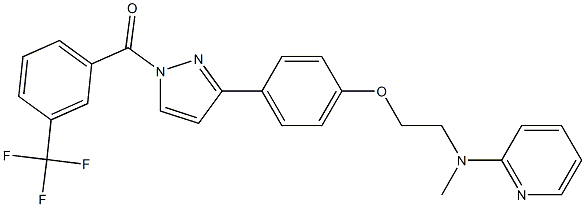 [3-(4-{2-[methyl(2-pyridinyl)amino]ethoxy}phenyl)-1H-pyrazol-1-yl][3-(trifluoromethyl)phenyl]methanone Struktur