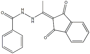 N'-[1-(1,3-dioxo-1,3-dihydro-2H-inden-2-yliden)ethyl]benzenecarbohydrazide Struktur