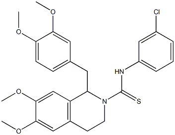 N2-(3-chlorophenyl)-1-(3,4-dimethoxybenzyl)-6,7-dimethoxy-1,2,3,4-tetrahydroisoquinoline-2-carbothioamide Struktur