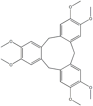 2,3,7,8,12,13-hexamethoxy-10,15-dihydro-5H-tribenzo[a,d,g]cyclononene Struktur