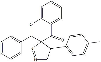 4',5'-dihydro-4'-(4-methylphenyl)-2-phenyl-spiro[2H-1-benzopyran-3(4H),3'-[3H]pyrazol]-4-one Struktur