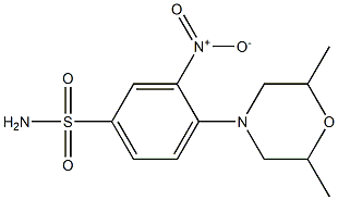 4-(2,6-dimethylmorpholino)-3-nitrobenzene-1-sulfonamide Struktur