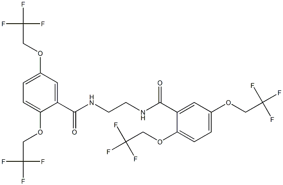 N-(2-{[2,5-bis(2,2,2-trifluoroethoxy)benzoyl]amino}ethyl)-2,5-bis(2,2,2-trifluoroethoxy)benzenecarboxamide Struktur