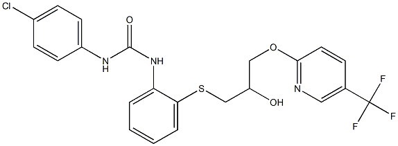 N-(4-chlorophenyl)-N'-{2-[(2-hydroxy-3-{[5-(trifluoromethyl)-2-pyridyl]oxy} propyl)thio]phenyl}urea Struktur