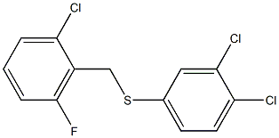 1-chloro-2-{[(3,4-dichlorophenyl)thio]methyl}-3-fluorobenzene Struktur