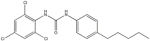 N-(4-pentylphenyl)-N'-(2,4,6-trichlorophenyl)urea Struktur