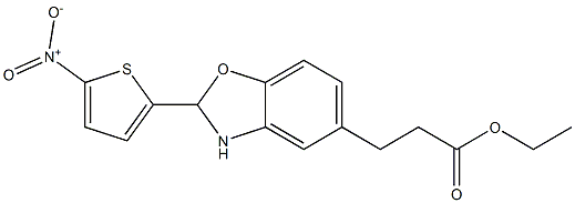 ethyl 3-[2-(5-nitro-2-thienyl)-2,3-dihydro-1,3-benzoxazol-5-yl]propanoate Struktur