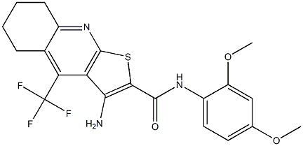 3-amino-N-(2,4-dimethoxyphenyl)-4-(trifluoromethyl)-5,6,7,8-tetrahydrothieno[2,3-b]quinoline-2-carboxamide Struktur