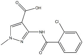 3-[(2-chlorobenzoyl)amino]-1-methyl-1H-pyrazole-4-carboxylic acid Struktur