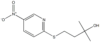 2-methyl-4-[(5-nitro-2-pyridyl)thio]butan-2-ol Struktur