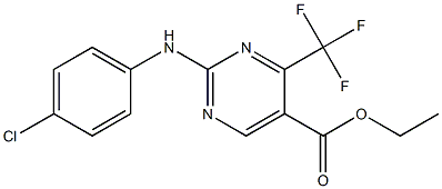 ethyl 2-(4-chloroanilino)-4-(trifluoromethyl)pyrimidine-5-carboxylate Struktur