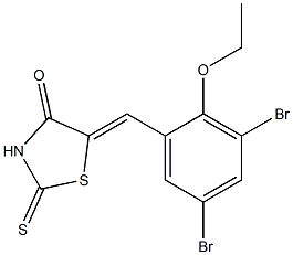 5-(3,5-dibromo-2-ethoxybenzylidene)-2-thioxo-1,3-thiazolan-4-one Struktur