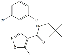 N4-neopentyl-3-(2,6-dichlorophenyl)-5-methylisoxazole-4-carboxamide Struktur