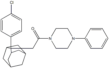 2-[2-(4-chlorophenyl)-2-adamantyl]-1-(4-phenylpiperazino)-1-ethanone Struktur