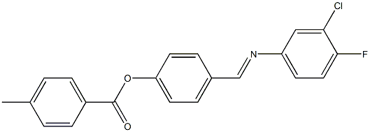 4-{[(3-chloro-4-fluorophenyl)imino]methyl}phenyl 4-methylbenzenecarboxylate Struktur