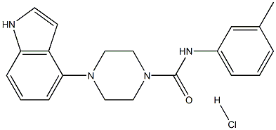 4-(1H-indol-4-yl)-N-(3-methylphenyl)tetrahydropyrazine-1(2H)-carboxamide hydrochloride Struktur