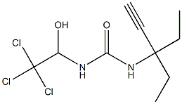 N-(1,1-diethylprop-2-ynyl)-N'-(2,2,2-trichloro-1-hydroxyethyl)urea Struktur