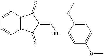 2-[(2,5-dimethoxyanilino)methylene]-1H-indene-1,3(2H)-dione Struktur