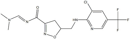 5-({[3-chloro-5-(trifluoromethyl)-2-pyridinyl]amino}methyl)-N-[(dimethylamino)methylene]-4,5-dihydro-3-isoxazolecarboxamide Struktur