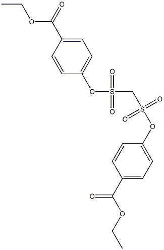 ethyl 4-{[({[4-(ethoxycarbonyl)phenoxy]sulfonyl}methyl)sulfonyl]oxy}benzoate Struktur