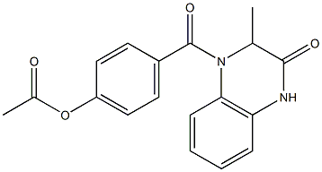 4-{[2-methyl-3-oxo-3,4-dihydro-1(2H)-quinoxalinyl]carbonyl}phenyl acetate Struktur