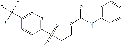 2-{[5-(trifluoromethyl)-2-pyridyl]sulfonyl}ethyl N-phenylcarbamate Struktur