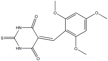 2-thioxo-5-(2,4,6-trimethoxybenzylidene)hexahydropyrimidine-4,6-dione Struktur