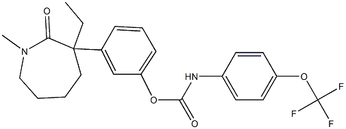 3-(3-ethyl-1-methyl-2-oxoazepan-3-yl)phenyl N-[4-(trifluoromethoxy)phenyl]carbamate Struktur