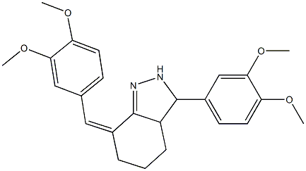 7-(3,4-dimethoxybenzylidene)-3-(3,4-dimethoxyphenyl)-3,3a,4,5,6,7-hexahydro-2H-indazole Struktur