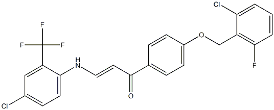 (E)-1-{4-[(2-chloro-6-fluorobenzyl)oxy]phenyl}-3-[4-chloro-2-(trifluoromethyl)anilino]-2-propen-1-one Struktur