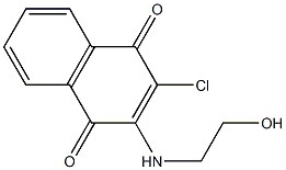 2-chloro-3-[(2-hydroxyethyl)amino]-1,4-dihydronaphthalene-1,4-dione Struktur